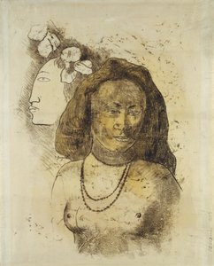 Kötü Ruhlu Tahitili Kadın, 1899-1900 civarı (kağıt üzerine sulu boya ile monotip) by Paul Gauguin