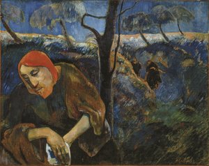 Gethsemane Bahçesi'ndeki Mesih Bahçesindeki Acı, 1889. by Paul Gauguin
