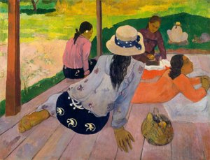 Siesta, yaklaşık 1892-94. by Paul Gauguin