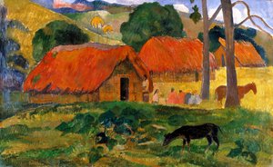 Üç Kulübe, Tahiti by Paul Gauguin