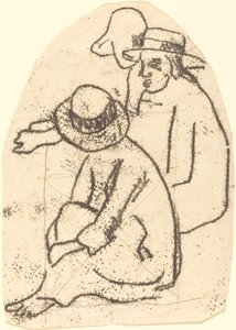 Üç Tahitili ("La soeur de charite" çalışması) by Paul Gauguin