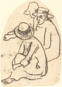 La soeur de charite için Üç Tahitili Çalışması, 18991902. by Paul Gauguin