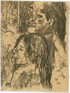 İki Marquesans [rekto] by Paul Gauguin