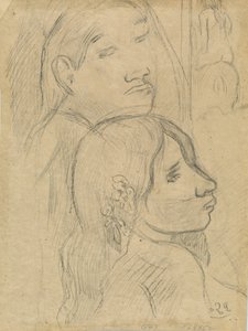 İki Marquesans [verso], c. 1902. by Paul Gauguin