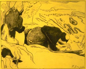 Volpini Süitinden Çamaşırcı Kadınlar: Dessins litografileri, 1889., 1889. by Paul Gauguin
