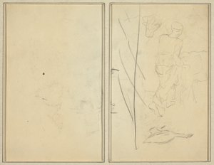 İnek ve Kazlı Kadın; Karşı dayanıklı [verso] by Paul Gauguin