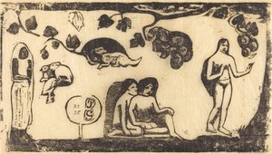 Kadınlar, Hayvanlar ve Yeşillik by Paul Gauguin