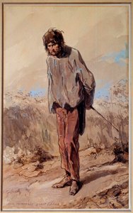 Kötü bir 15 dakika Bir mahkumun darağacı var. Paul Gavarni (1804-1866) tarafından suluboya ve guaj by Paul Gavarni