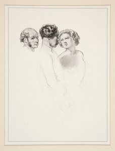 Şekil Çalışması; Üç Figür Grubu by Paul Gavarni