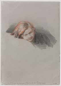 LOiseau de pasaj için Genç Adam Araştırması Başkanı, 1853. by Paul Gavarni