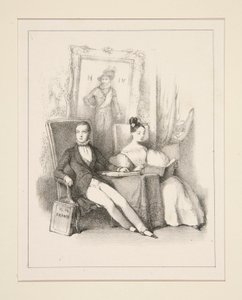 Kardeş ve Kızkardeş / Prag (Henri, Chambord Kontu ve çocukken Parma Düşesi) by Paul Gavarni