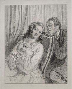 Maskeler ve yüzler: Burada ve orada: Mame Beauminet, majesteleri..., 1857-58. by Paul Gavarni