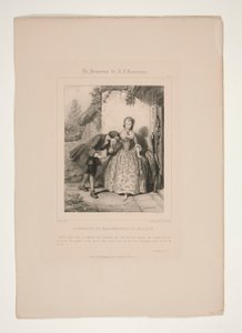 ROUSSEAU VE MADEMOISELLE GALLEY. by Paul Gavarni