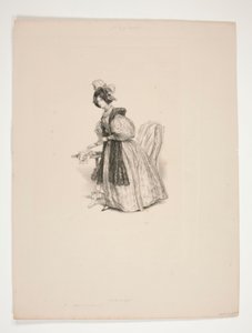 AKŞAM TUVALETİ. kadife şapka by Paul Gavarni