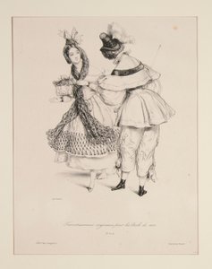 1834 topları için TRAVESTISSEMENS (sic) ORİJİNALLERİ. No. 3 ve 4. by Paul Gavarni