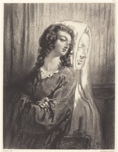 Model ve Figür (La heykel anıtı) by Paul Gavarni