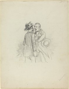iki adam tartışıyor by Paul Gavarni