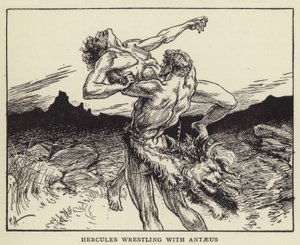 Antaeus ile güreşen Herkül by Paul Hardy
