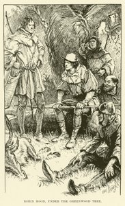 Robin Hood, Greenwood Ağacının altında (gravür)