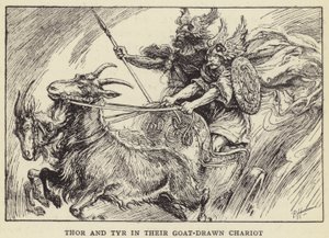Thor ve Tyr Keçi Arabalarında