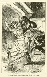Turpin Ev Sahibini Ateşin Üzerinde Tutuyor (gravür) by Paul Hardy