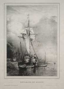 Altı Deniz Piyadesi: Rouen Çevresi, Fransa, 1832. by Paul Huet