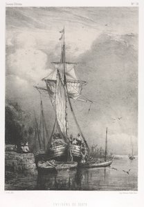 Hatıra Eşyası d Artistes No. 78: Altı Deniz Piyadesi: Rouen Çevresi, 1832. by Paul Huet