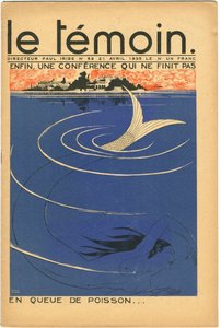 The Temoin dergisi için kapak, Renkli Satirical, 21 Nisan 1935 (litografi) by Paul Iribe