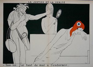 Adalet, Marianne uyuyabilsin diye Gerçeği öğürüyor by Paul Iribe