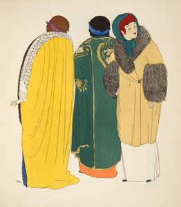 Les Robes de Paul Poiret pubından Üç Kat. 1908 (kalıp baskısı)