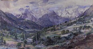 Alp Manzarası (suluboya)
