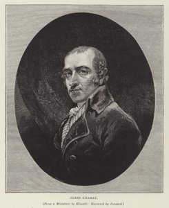 James Gillray, İngiliz karikatürist, hicivci ve grafiker (gravür) by Paul Jonnard