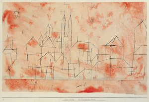 Gotik katedralli şehir, 1925. by Paul Klee