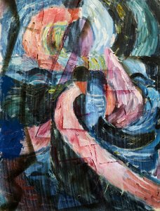 Bir şelale altında inşaat, bir geçiş by Paul Klee