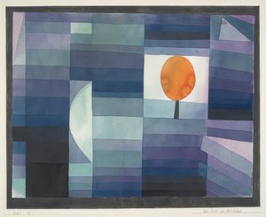 Sonbaharın habercisi (turuncu vurgulu yeşil / mor tonlama). 1922 by Paul Klee