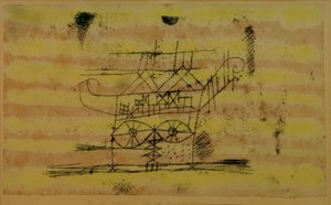 Anıtsal bir heykelin başı için iskele by Paul Klee