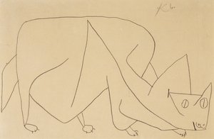 gizlenen kedi; kedi pusuda by Paul Klee