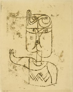 Matematiksel Görüntü. 1919 (kağıt üzerine yağ transfer çizimi, karton üzerine montajlı) by Paul Klee