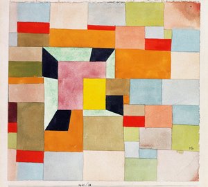 bölünmüş renkli dikdörtgenler; Bölünmüş renkli kareler by Paul Klee