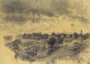 İsimsiz (Berne, Rosengarten'e bakış) 1897 (kağıt üzerine kalem ve fırça) by Paul Klee
