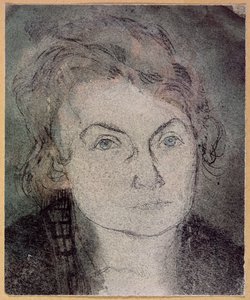 İsimsiz (Lily Klee-Stumpf) (1876-1946) c.1906 (kağıt üzerine kalem ve sulu boya) by Paul Klee
