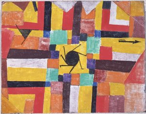 Dönen Kara Güneş ve Ok ile, 1919. by Paul Klee
