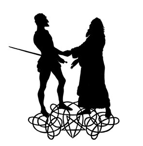 Faust ve Mephistopheles (gravür) by Paul Konewka