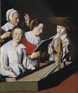 Müzikli bir parti - Müzikli Bir Parti, La Tarte, Paul (?-1636). Tuval üzerine yağlıboya. Boyutlar: 116 x 98,8 cm. Ulusal Müze Stockholm by Paul La Tarte