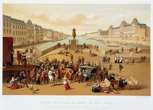 17. yüzyılın ortalarına doğru Le Pont Neuf, “” 17. yüzyıl - Kurumlar: kullanımlar ve kostümler, Fransa 1590-1700”, Paul Lacroix