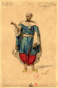Abayaldos. Portekiz Kralı Dom Sébastien operası için kostüm tasarımı, 1843.