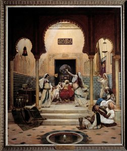 Doğulu dansçılar (göbek) bir paşanın dikkatini dağıtan bir haremde. Paul Bouchard (1853-1937) 1893 Güneş tarafından yapılan resim. 1,6x1,3 m Paris, Orsay Müzesi. Dikkatli olmak! Bu çalışmanın kullanımı, bir üçüncü taraf yetkilendirme talebine veya ek ücret by Paul Louis Bouchard