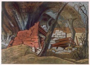 Cephedeki İngiliz Sanatçılardan Kabuk Patlaması, Batı Cephesinin Devamı, Üçüncü Bölüm, Paul Nash by Paul Nash