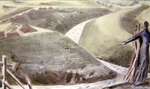 Büyük Leydi, Romney Marsh by Paul Nash
