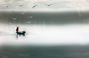 Coming Home, 2024 (tahta üzerine akrilik) by Paul Powis